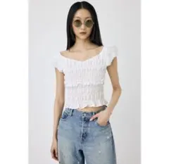 MOUSSY GATHER FLOWER ブラウス ホワイトのサムネイル