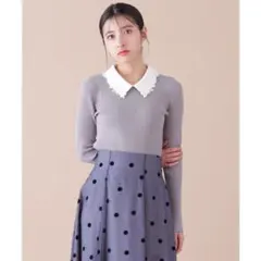 ☆ JILL by JILLSTUART 衿付き リブ ニット free