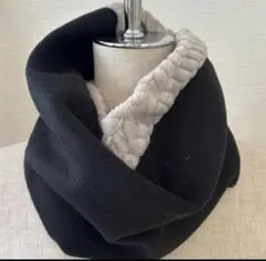 お得❤️ブラック❤️ジャガードボア　フリース　スヌード　マフラー　灰色　黒　グレー