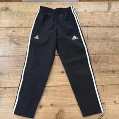adidas ナイロンm黒 ストライプ 長ズボン 130