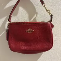 COACH レザー ミニポーチ レッドのサムネイル