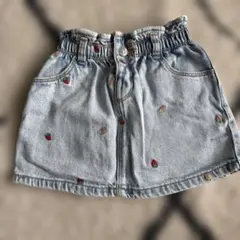 ZARA いちご刺繍デニムスカート 98cm