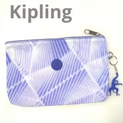 ⭐️美品⭐️ Kipling キプリング 幾何学柄 ポーチ ブルーのサムネイル