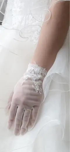 刺繍　ウェディンググローブ　ショート