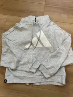 アディダス　フード付きパーカー　グレー　サイズL
