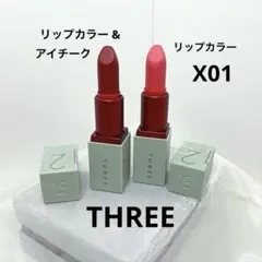 THREE リップカラー &アイチークリップカラーX01