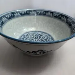 美濃焼 　天下一 筑後窯 　ラーメン鉢 どんぶり 波唐草 三ツ唐草のサムネイル