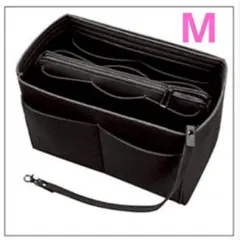 バックinバック Мサイズ　ブラック　整理整頓　自立型フェルト ポケット多数