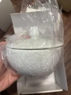 新品未使用　DECORTÉ シュガーポット 陶器製 ホワイト