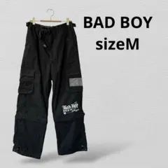 BAD BOYバッドボーイ メンズカーゴパンツ 綿混　Mサイズ　ブラック