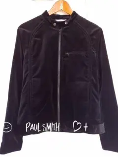 値下げ中10-36【美品】PaulSmith ベロアジャケット　黒ベルベット Paul Smith ポールスミス ブラックレーベル ベロア テーラード