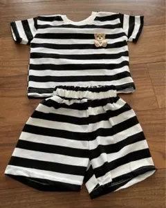 ストライプ Tシャツとショートパンツセット 80