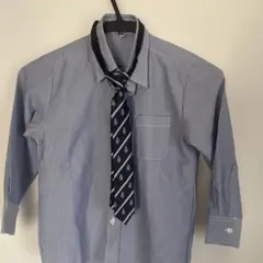 水色 ストライプ　長袖シャツ 110サイズ