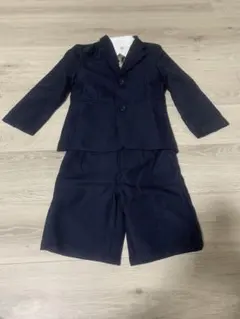 ネイビースーツセット（ジャケット・ショートパンツ・シャツ）110 卒業式入学式