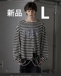 GRANCY 総柄ラインストーングラフィックロンT サイズL