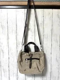 2way ショルダーバッグ ベージュ ナイロン　ベージュのサムネイル