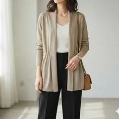 G7070*ZARA ザラ 大人上品 ラメニットカーディガン ベージュ M