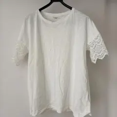 ハートマーケットレース袖 Tシャツ ホワイトのサムネイル