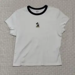 UNIQLO UT ミニT ミッキーマウス 刺繍 Tシャツ ホワイト Lサイズ
