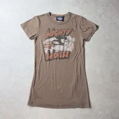 고장·부품용 フード マイティマウス Tシャツ ブラウン 茶 キャラクター
