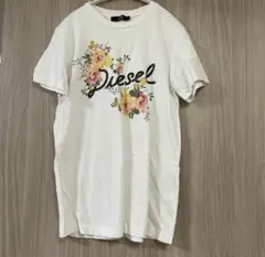 DIESEL 半袖Tシャツ ホワイト 花柄ロゴプリントのサムネイル