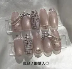 韓国　量産型　ちゅるん　フレンチガーリー　ネイルチップ　ワンホンのサムネイル