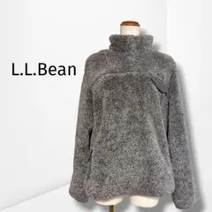 【エルエルビーン】ボアフリースジャケット グレー 防寒 アウトドア 軽量 L
