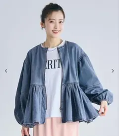 新品未使用タグ付き　coca デニムギャザージャケット　ブルー　M