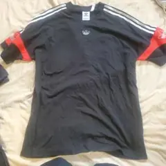 adidas 黒 Tシャツ Lサイズ 3本ライン