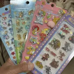 お得トムとジェリー 3Dステッカー 4パックセット