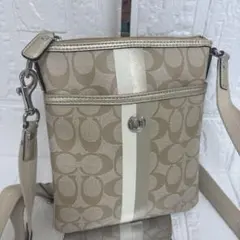 COACH コーチ シグネチャー ショルダーバッグ ポシェット ベージュ系