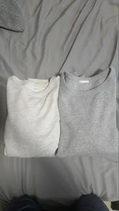 グレー・ライトグレー クルーネック スウェット 2点セット GU