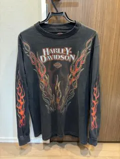 激レア 90s ハーレーダビッドソン ファイヤーフレームロンT USA製　M