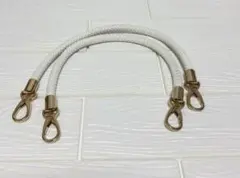 ハンドバッグストラップ　ホワイト　ゴールド