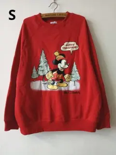 ディズニー ミッキー スウェット トレーナー レッド