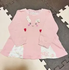 キムラタン　coeur a coeur ピンクウサギ長袖カットソー 95