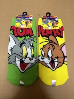トムとジェリー　靴下　緑×黄のサムネイル