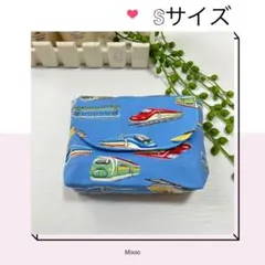 横入れお弁当袋【Sサイズ 裏撥水】新幹線 水色☆ハンドメイド マジックテープ
