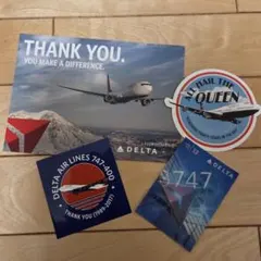デルタ航空 メッセージカード　ステッカーセット　エアライングッズ