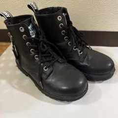 22.0cm ANAP GIRL ブラックブーツ ジッパー付き