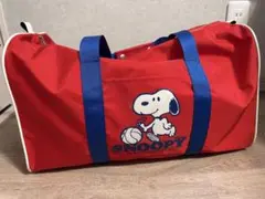 スヌーピー ボストンバッグ 赤　レトロ　昭和　サンリオ　お泊まり会　美品　新学期