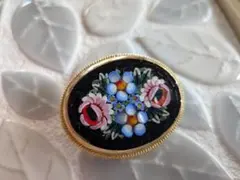 マイクロモザイク ブローチ 花柄 ヴィンテージ