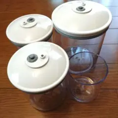 保存容器　キャニスター　大中小　4個セット　プラスチック製