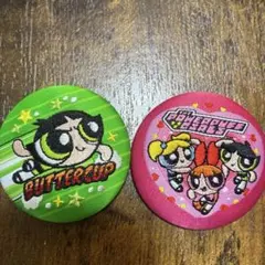 パワーパフ ガールズ 刺繍缶バッジビスケット