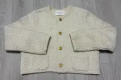 MACPHEE ノーカラージャケット S クリーム