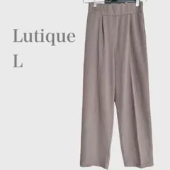 ルティーク　イージーパンツ　ストレート　ブラウン系　L ウエストゴム