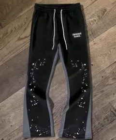 ペイント加工 フレア スウェットパンツ 黒 opium swagのサムネイル