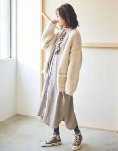 tumugu ロービング ペルーハンドニットカーディガン