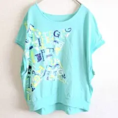 ジーフィット　Tシャツ　フィットネス　フレンチスリーブ　綿混　ミントグリーン　Mのサムネイル