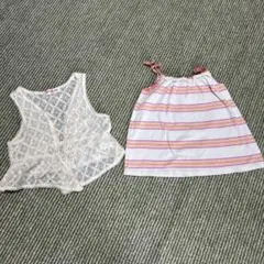 mezzo piano レースカーディガン、GAPキャミソール　120cm